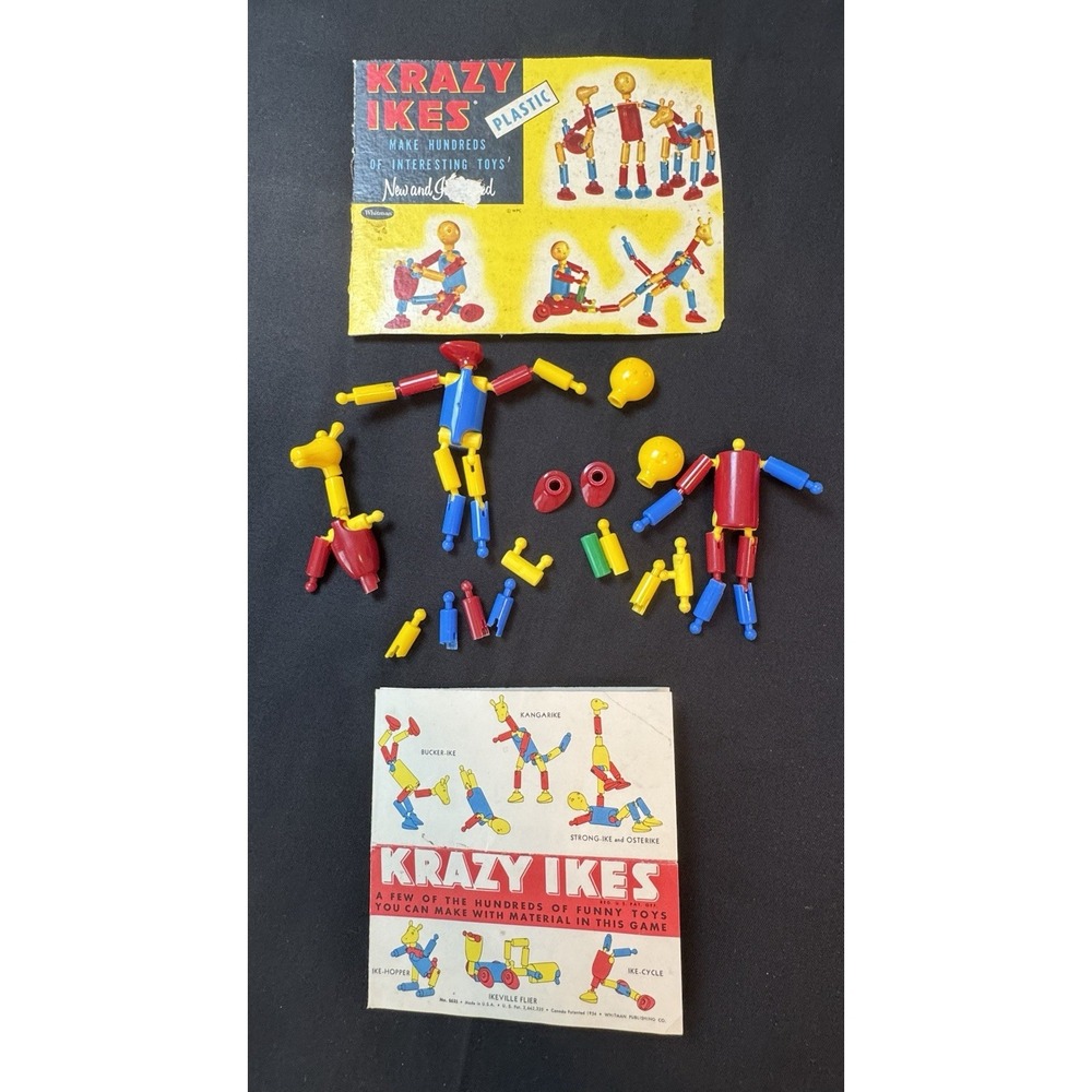 Vintage Whitman Krazy Ike's  Toy Play Building Set Ideal Sheet 100 Ideas